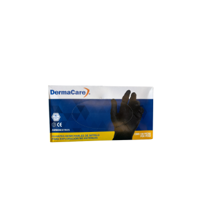 Guante Derma Negro Desechable C/100 Piezas